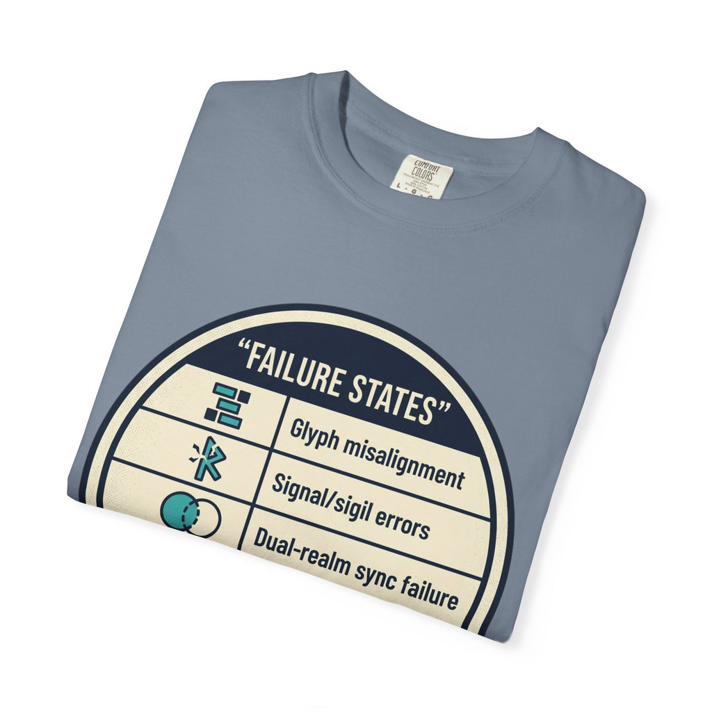 Power Runs Black PRB Failure States T-Shirt — Sci‑Fi Status Badge Graphic Tee by Power Runs Black