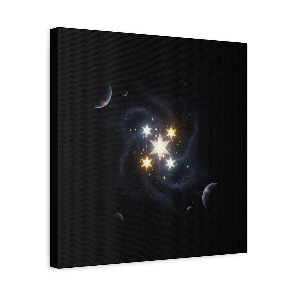 PRB Celestial Star Cluster Matte Canvas Print — Cosmic Planets Wall Art by Printify