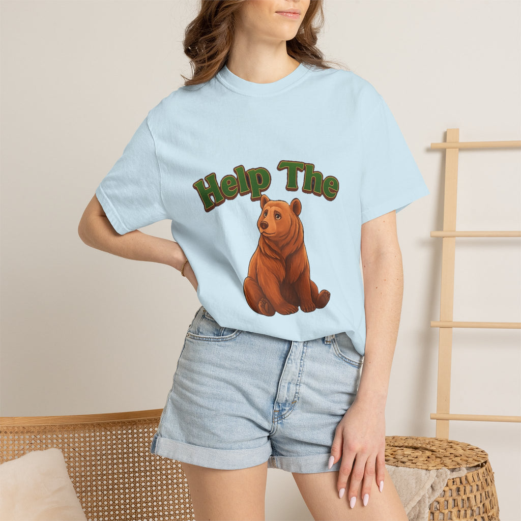 PRB "Don't Help me Help The Bear" T-shirt Bear Illustration by Power Runs Black