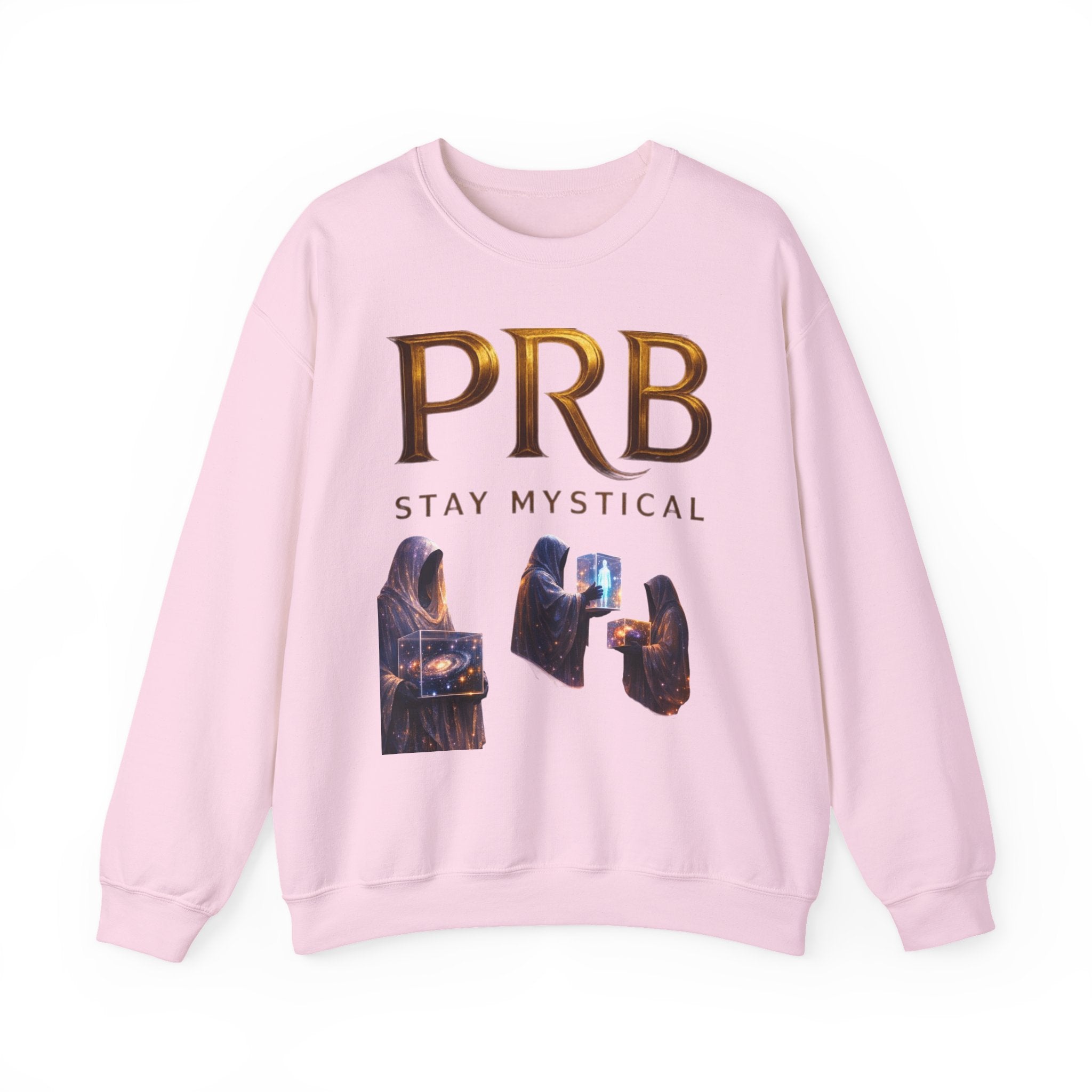 PRB Mystic Library Crewneck Sweatshirt — Cosmic Wizardry Art by Power Runs Black