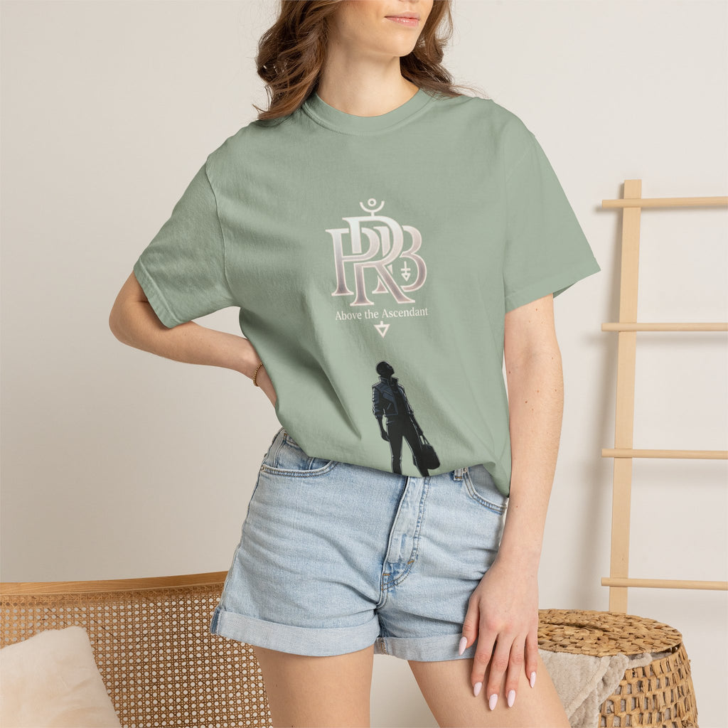 Printify Silhouette Logo T‑Shirt — Minimalist Dressed Figure & PRD Monogram - T-Shirt