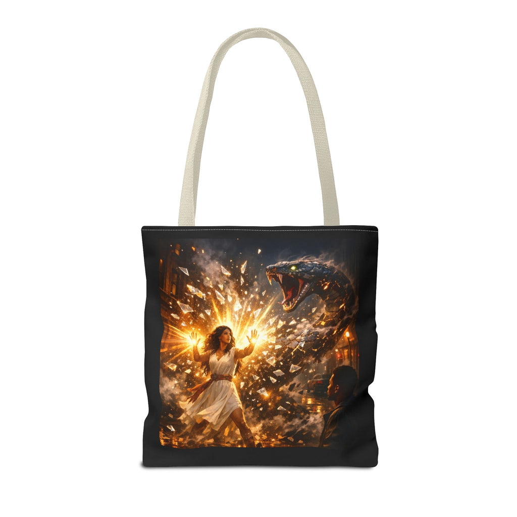 PRB Raging Serpent Burst tote bag | Fantasy serpent explosion art by Printify