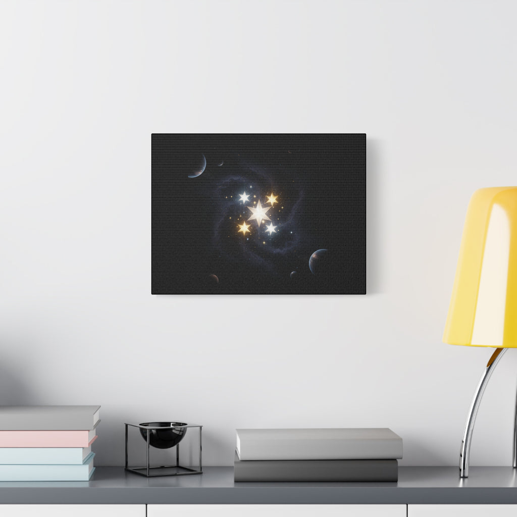 Power Runs Black PRB Glowing Star Constellation Canvas by Power Runs Black