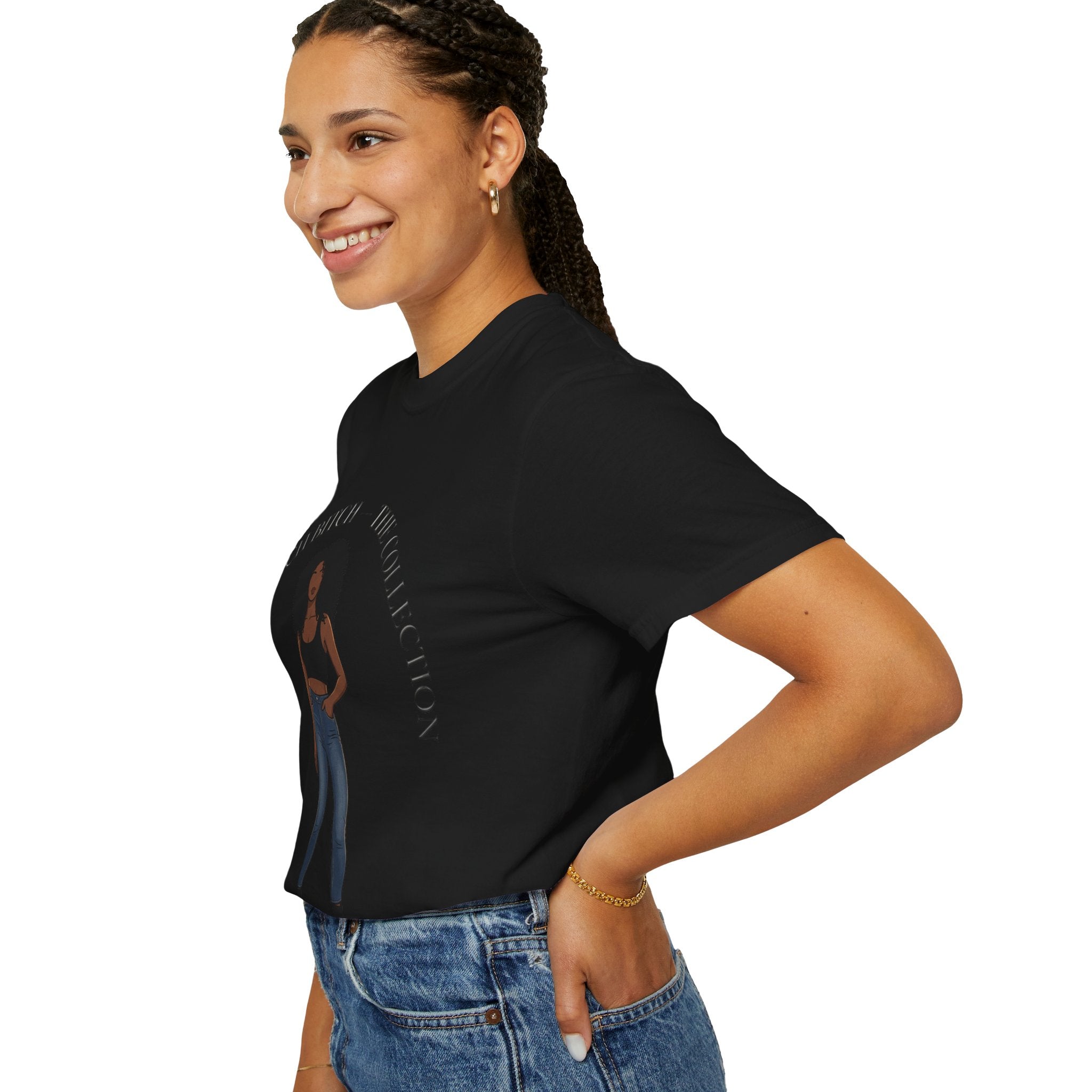 Pretty Rich Bitch The Collection by PRB Graphic Tee (Afro Curly Woman) by Power Runs Black