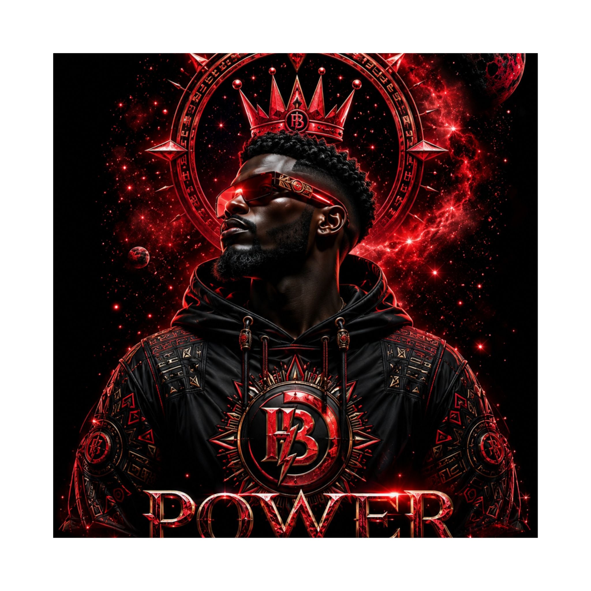 Power Runs Black Matte Poster — Afrocentric King Portrait (Vertical) by Power Runs Black