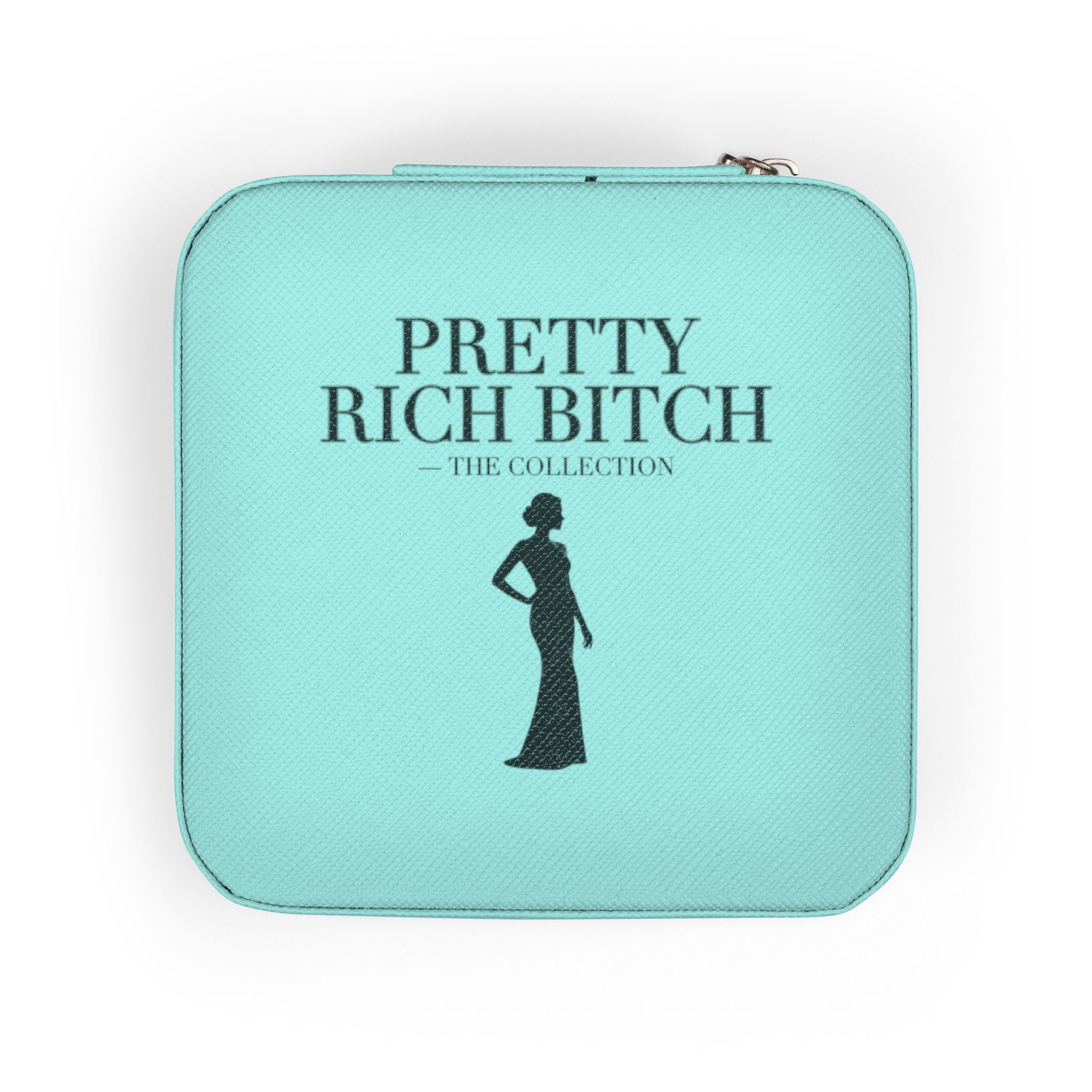 Power Runs Black Pretty Rich Bitch The Collection Jewelry Travel Case – Compact Pink Organizer for Rings, Earrings & Necklaces by Power Runs Black
