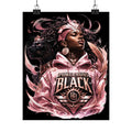 Power Runs Black Matte Poster — "Power Runs Black" Afrocentric Art Print by Power Runs Black