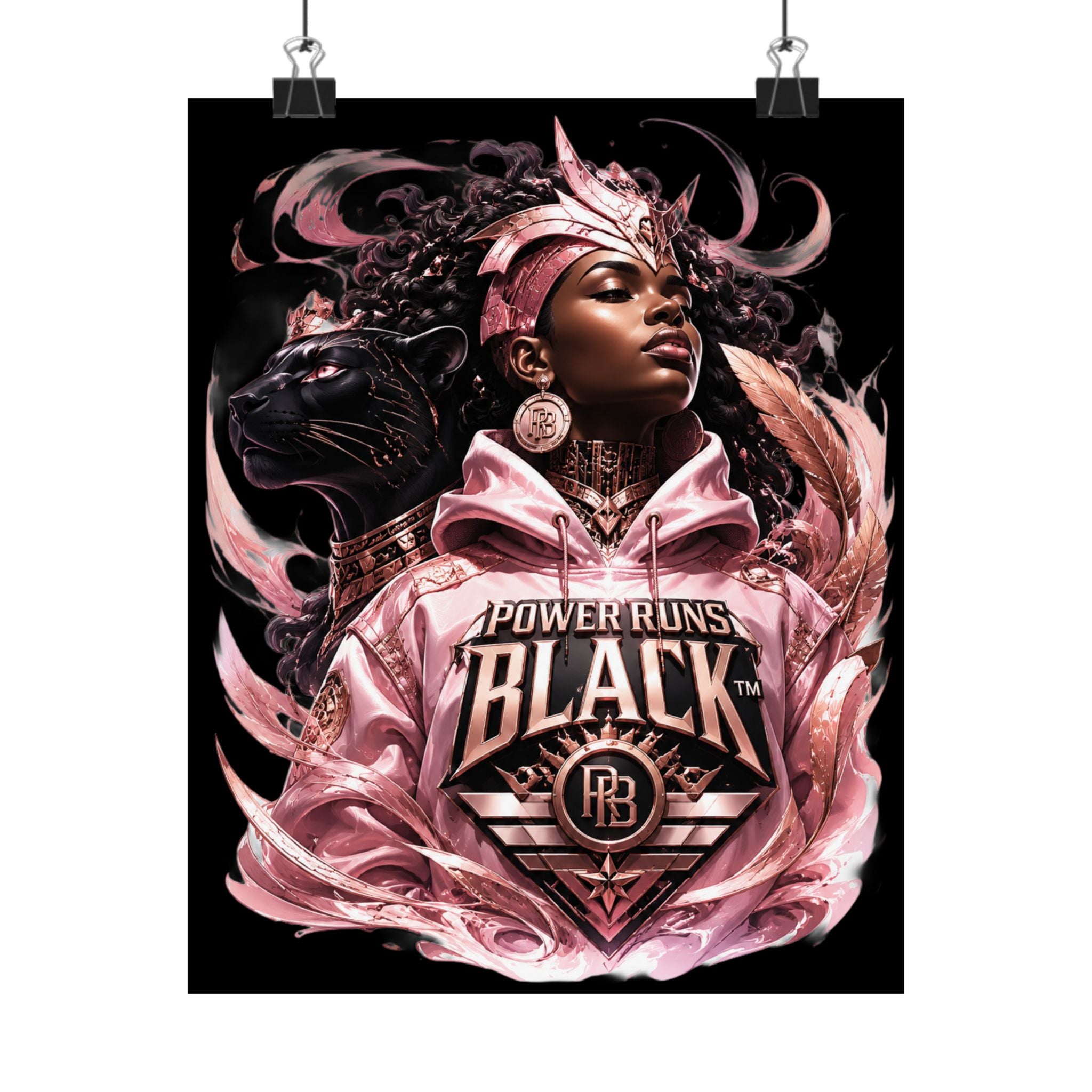 Power Runs Black Matte Poster — "Power Runs Black" Afrocentric Art Print by Power Runs Black