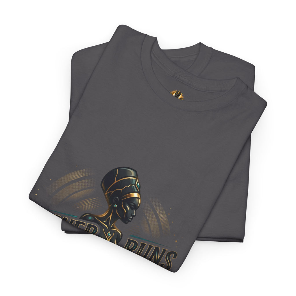 Power Runs Black Queen Goddess Graphics Tee by Printify