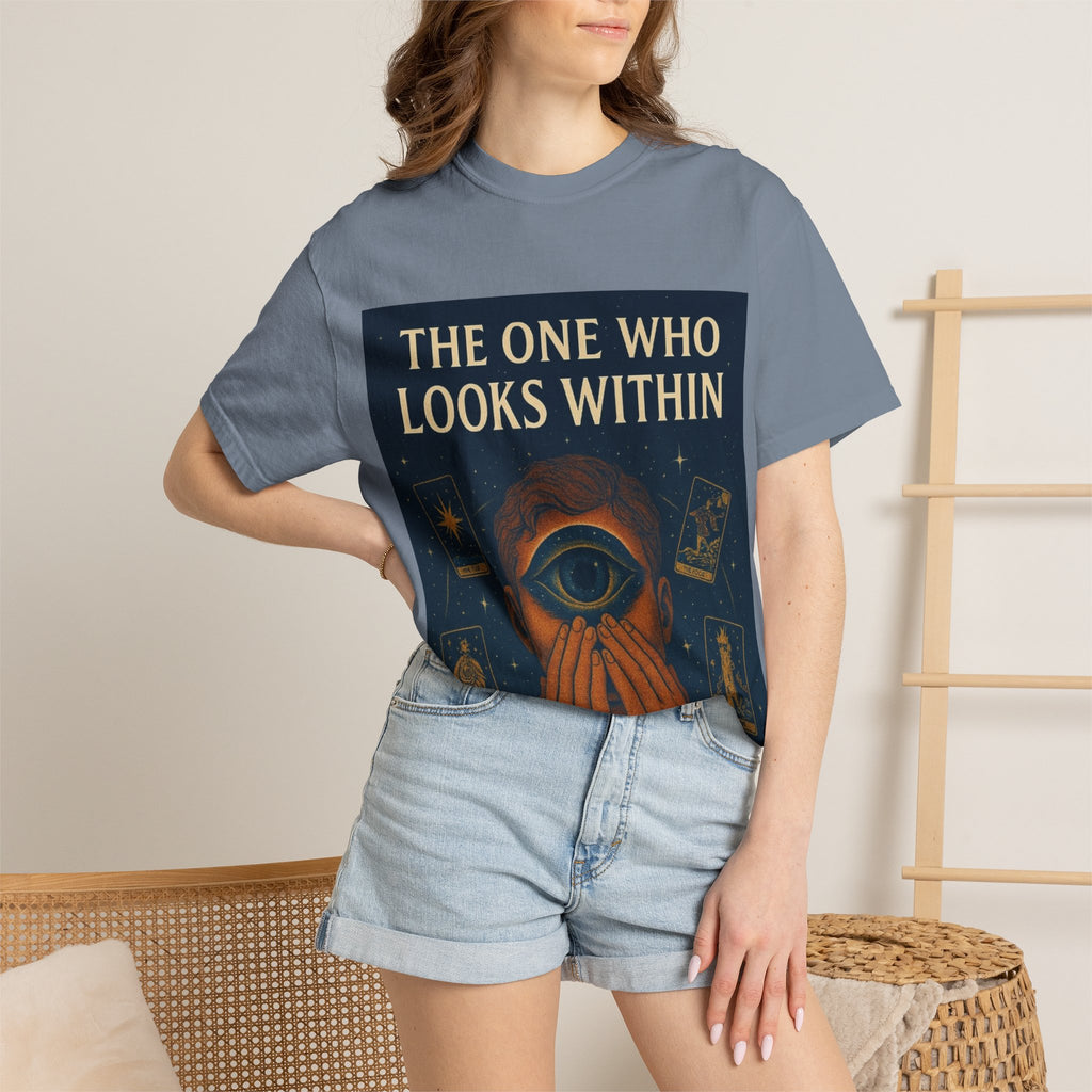 PRB Tarot Eye T-Shirt — "The One Who Looks Within" Mystical Graphic Tee by Power Runs Black