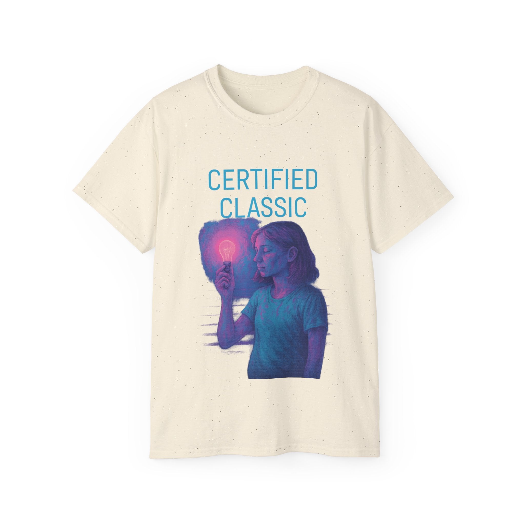 PRB Certified Classic portrait tee | Retro portrait holding light by Power Runs Black
