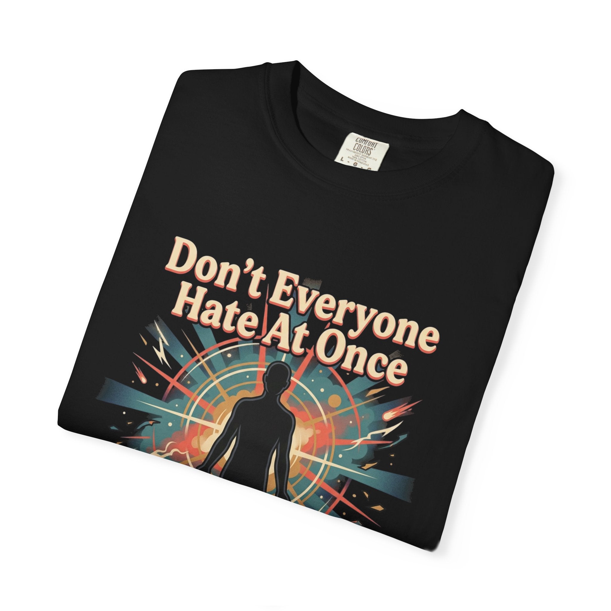 Power Runs Black Don't Everyone Hate Me Once" Retro Silhouette Graphic Tee by Printify