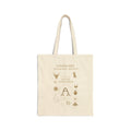 Visionary Shamanic Motifs Canvas Tote Bag — Spiritual Symbols Market Tote by Power Runs Black