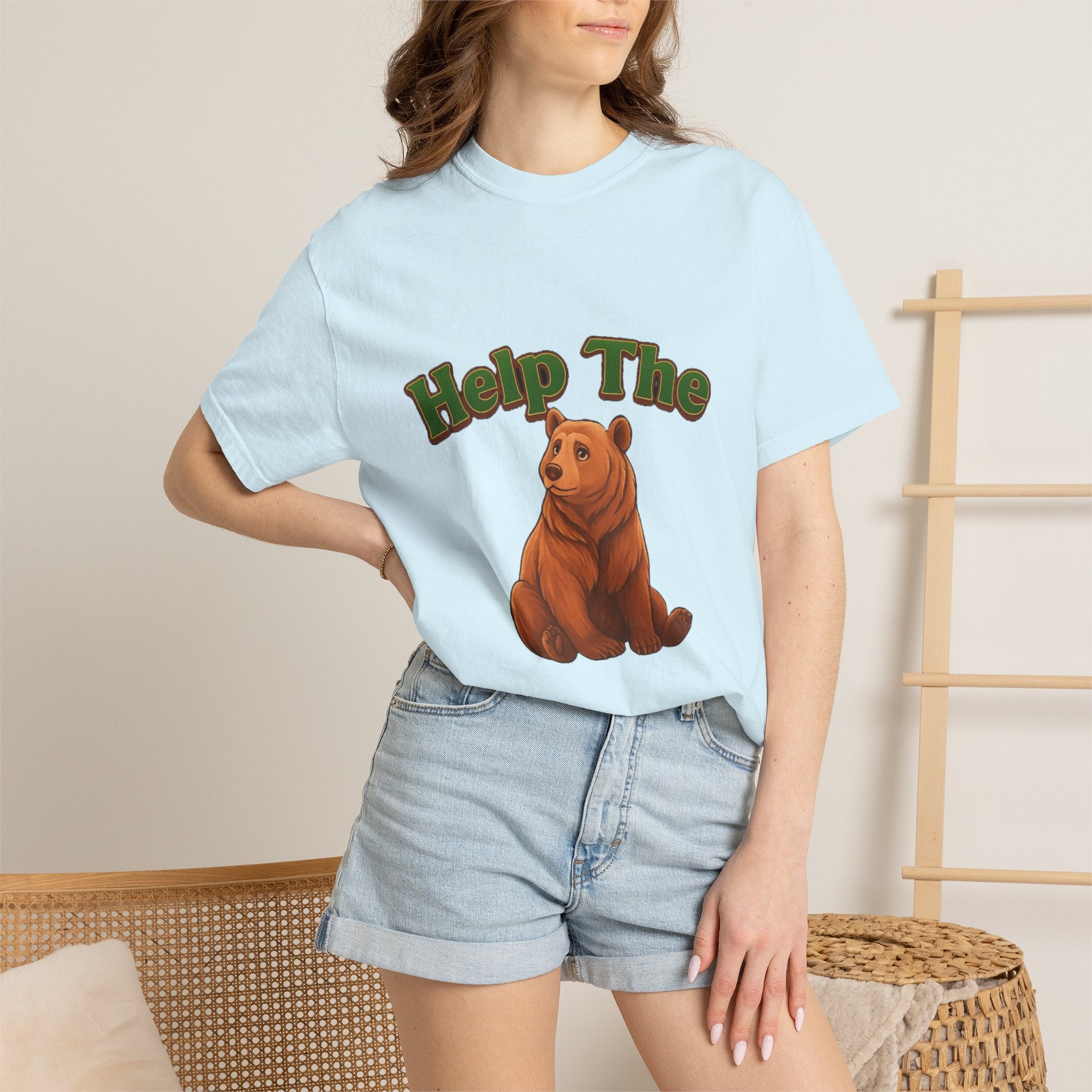 PRB Help The Bear T-shirt | Cute Sitting Bear Illustration by Printify