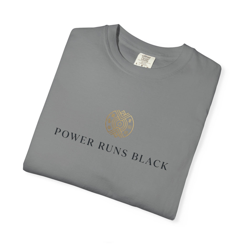 Power Runs Black PRB Graphic T-Shirt — Minimal Emblem Tee by Power Runs Black