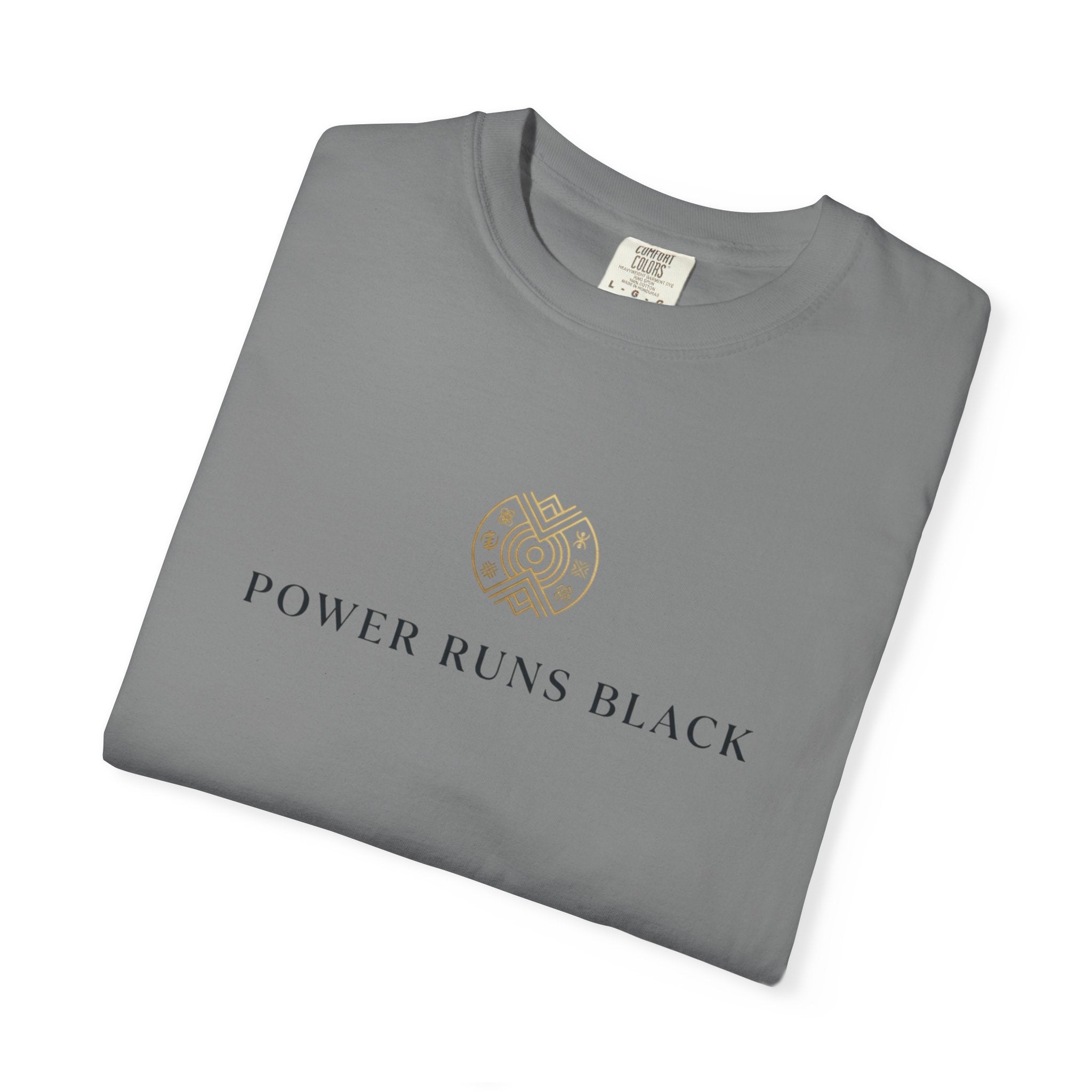 Power Runs Black PRB Graphic T-Shirt — Minimal Emblem Tee by Power Runs Black
