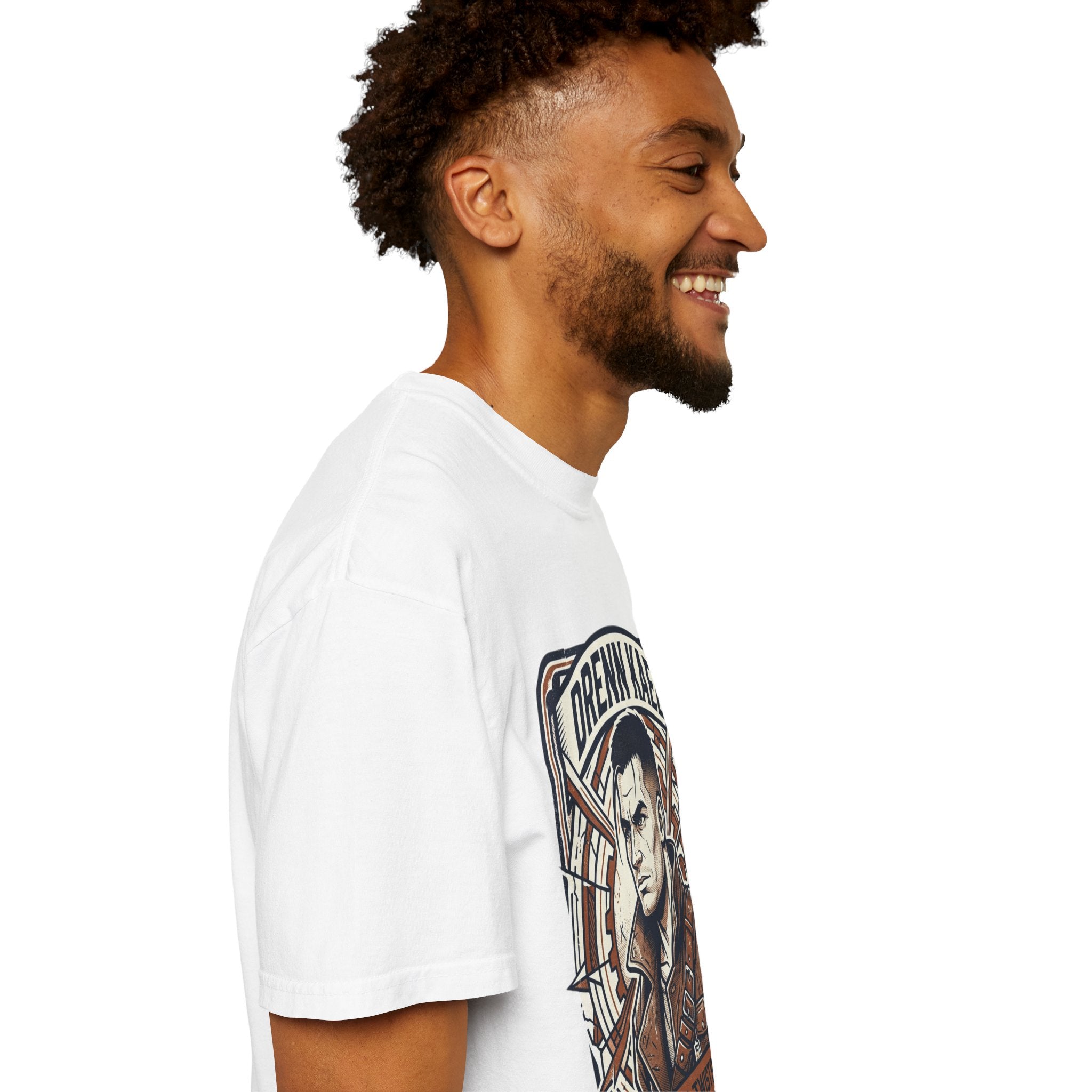Power Runs Black PRB Drenn Kael Portrait T-Shirt — "Rebellion Twists the Axis" Graphic Tee by Printify