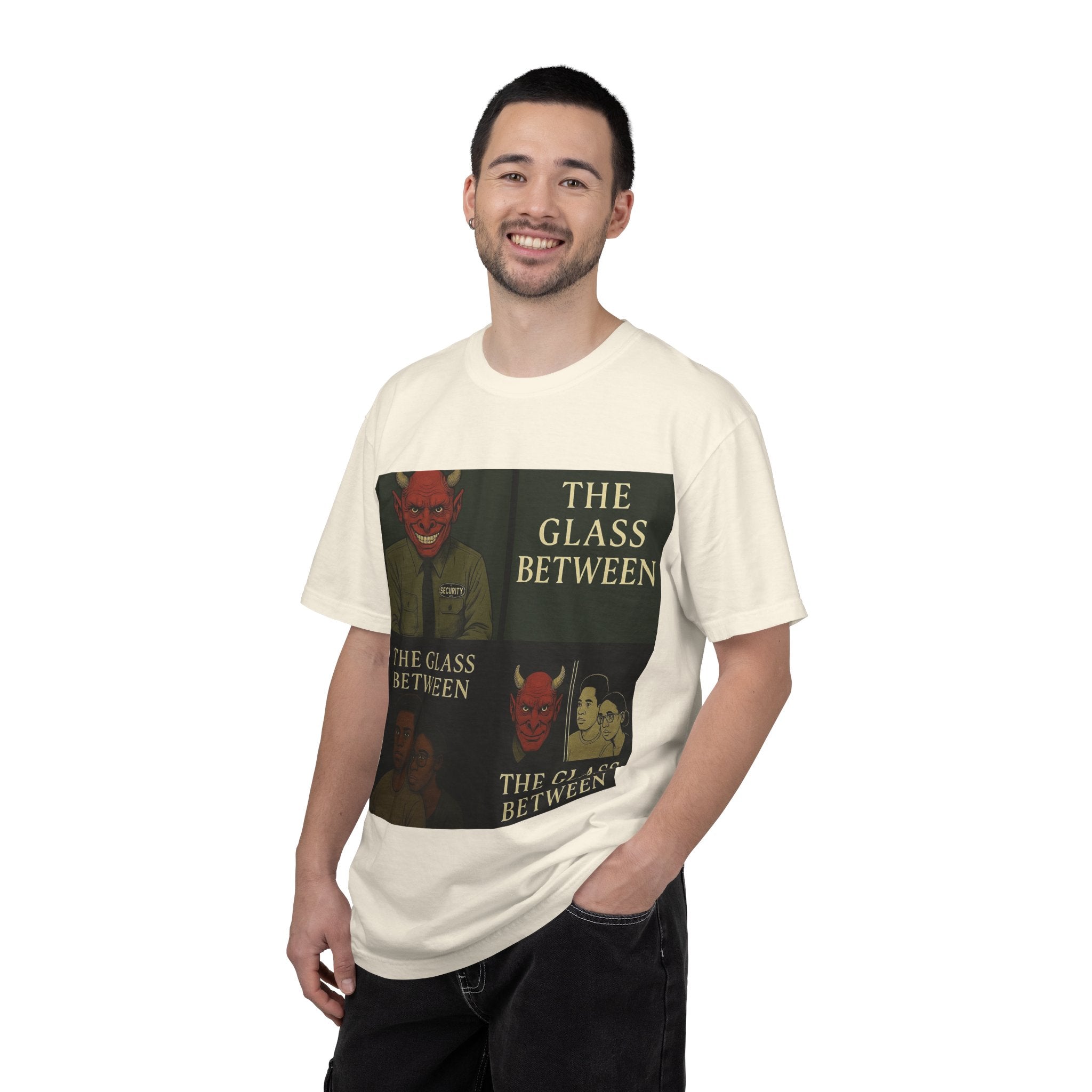 PRB The Glass Between Vintage Collage T-Shirt by Power Runs Black