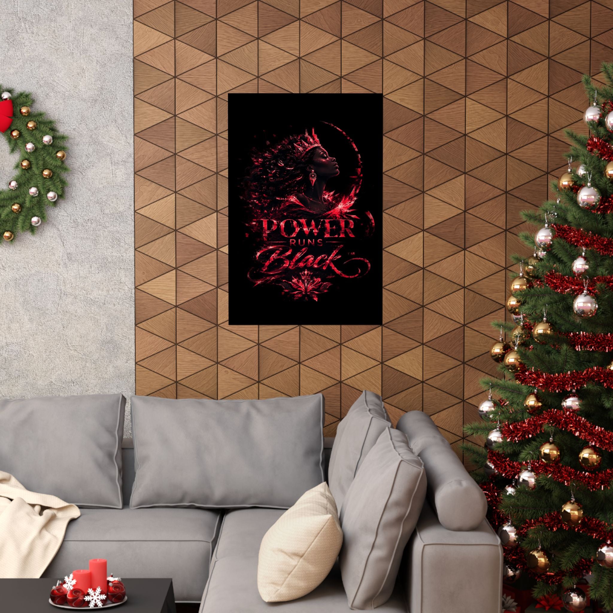 Power Runs Black Matte Poster — Afrocentric Inspirational Wall Art by Power Runs Black