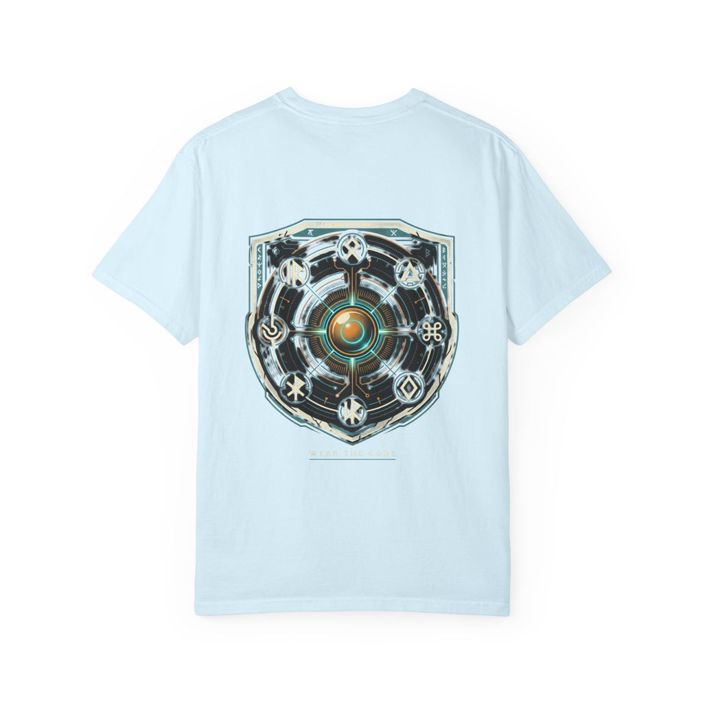 Power Runs Black PRB "Wear The Code" Mystic Shield T-Shirt — Geometric Sigil Graphic Tee by Printify