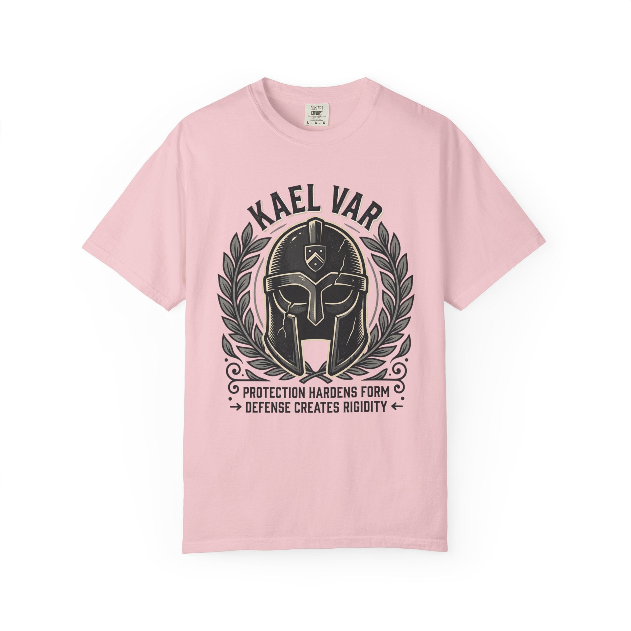 Power Runs Black PRB Kael Var Helmet Graphic T-Shirt — "Protection Hardens Form" Warrior Tee by Power Runs Black