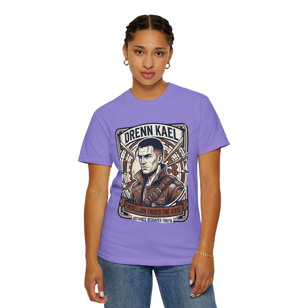 Power Runs Black PRB Drenn Kael Portrait T-Shirt — "Rebellion Twists the Axis" Graphic Tee by Power Runs Black