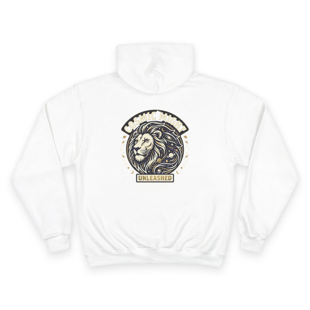 PRB Starforged Flex Cosmic Might Unleashed Lion Crest Hoodie — 'Unleashed' Athletic Champion Graphic Hoodie by Power Runs Black
