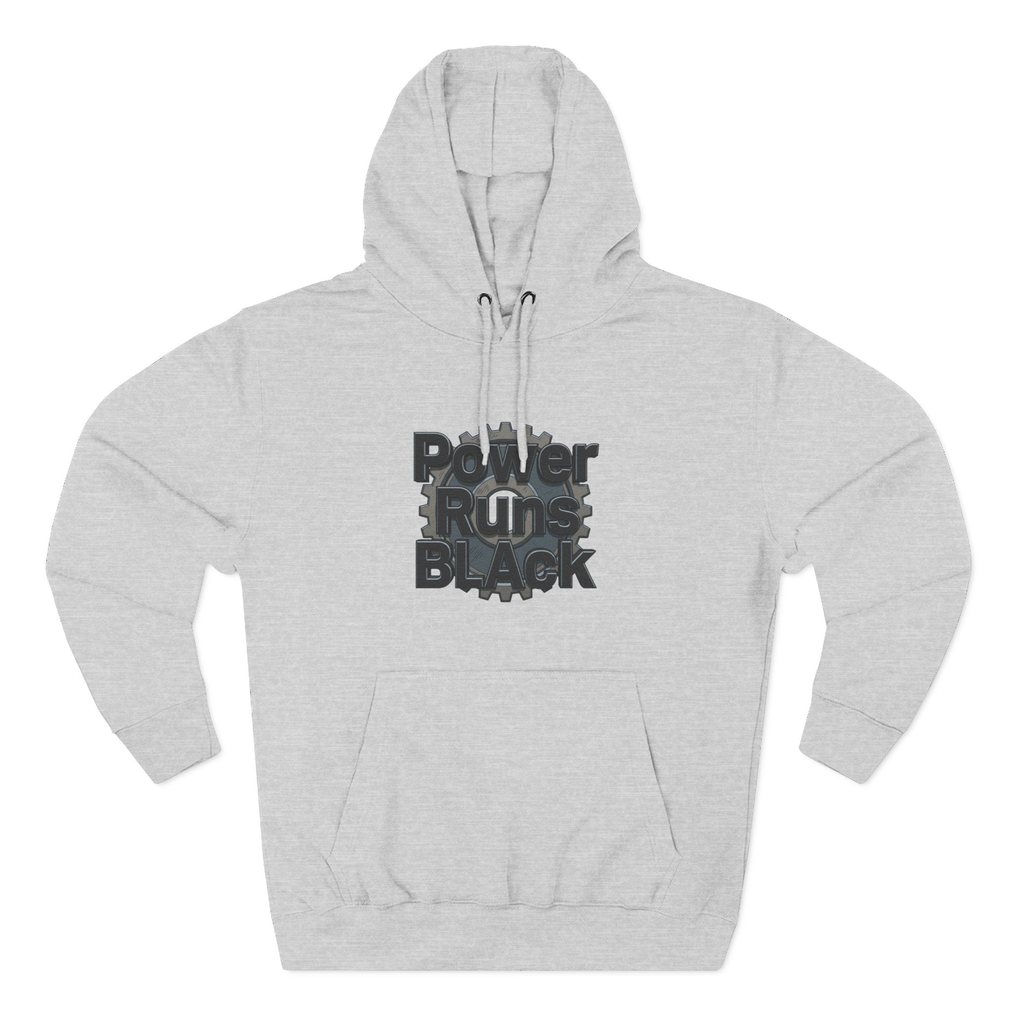 PRB Built of Power Graphic Hoodie — ‘Power Runs Black’ Industrial Mech Design by Power Runs Black