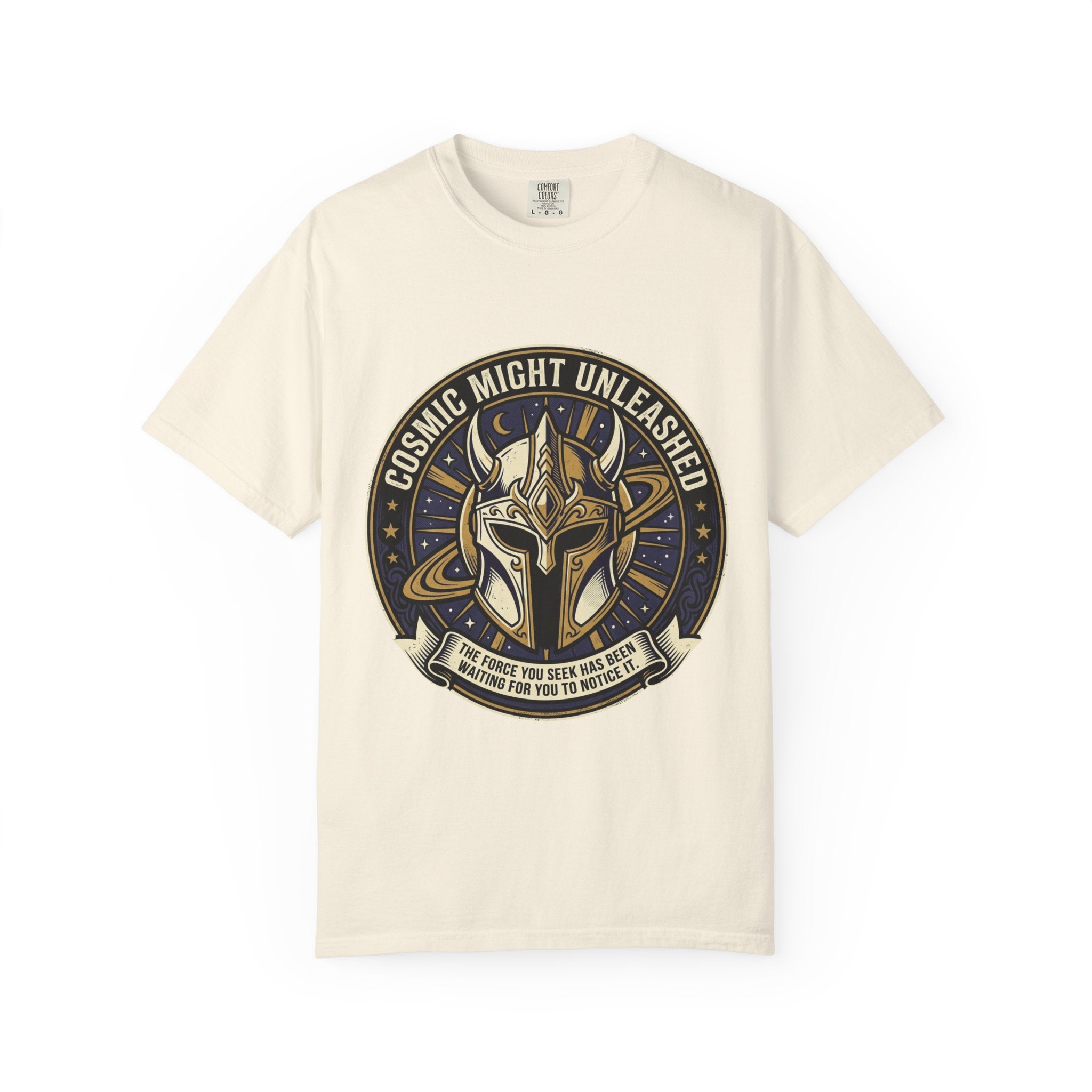 PRB Starforged Flex Cosmic Might Unleashed T-Shirt — Mythic Helmet Graphic Tee by Power Runs Black