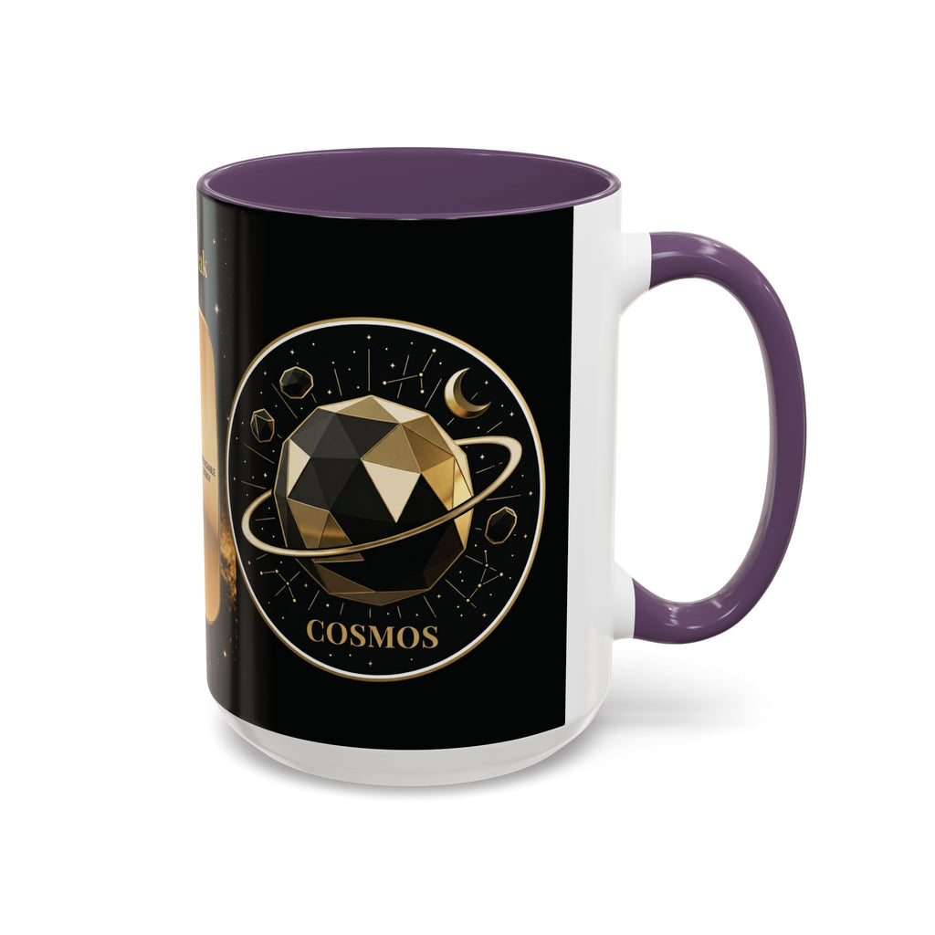 PRB Gold Cosmos Design Accent Coffee Mug | The Break, Planet Illustration by Printify