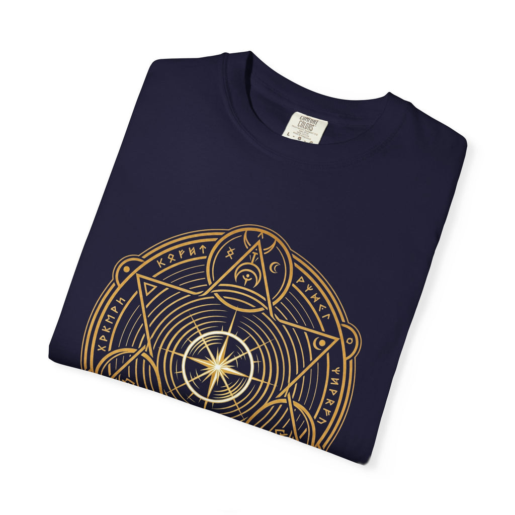 Power Runs Black PRB — Veyra Kain Geometric Sigil Tee with “Too Much Becomes Ruin” Graphic T-Shirt by Printify