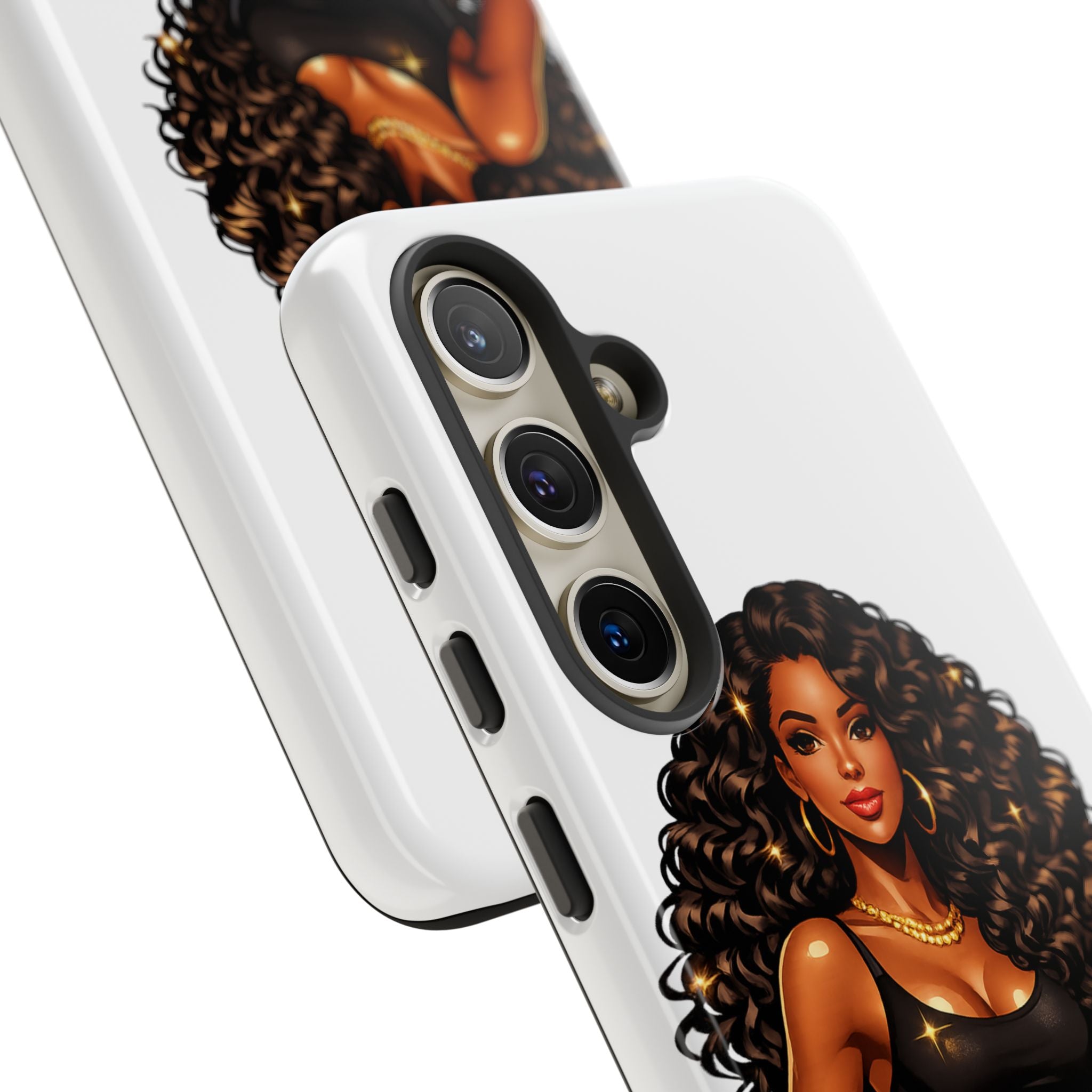 Pretty Rich Bitch by PRB Curly Hair Phone Case by Power Runs Black