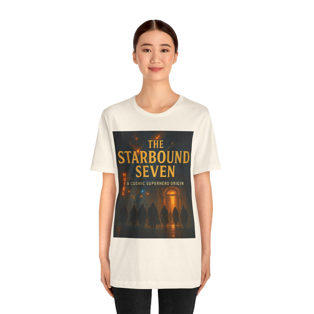 Power Runs Black PRB The Starbound Seven Tee – Retro Cosmic Superhero Poster Shirt by Power Runs Black