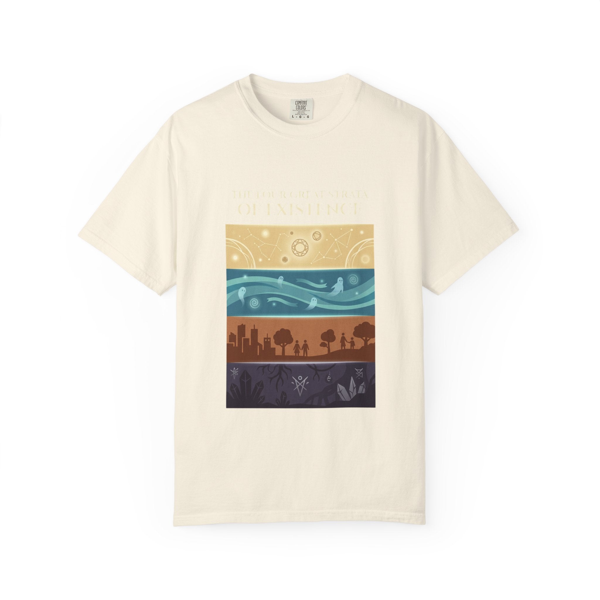 Desert to Night Sky Landscape T-Shirt | Vintage Garment-Dyed Graphic Tee by Printify