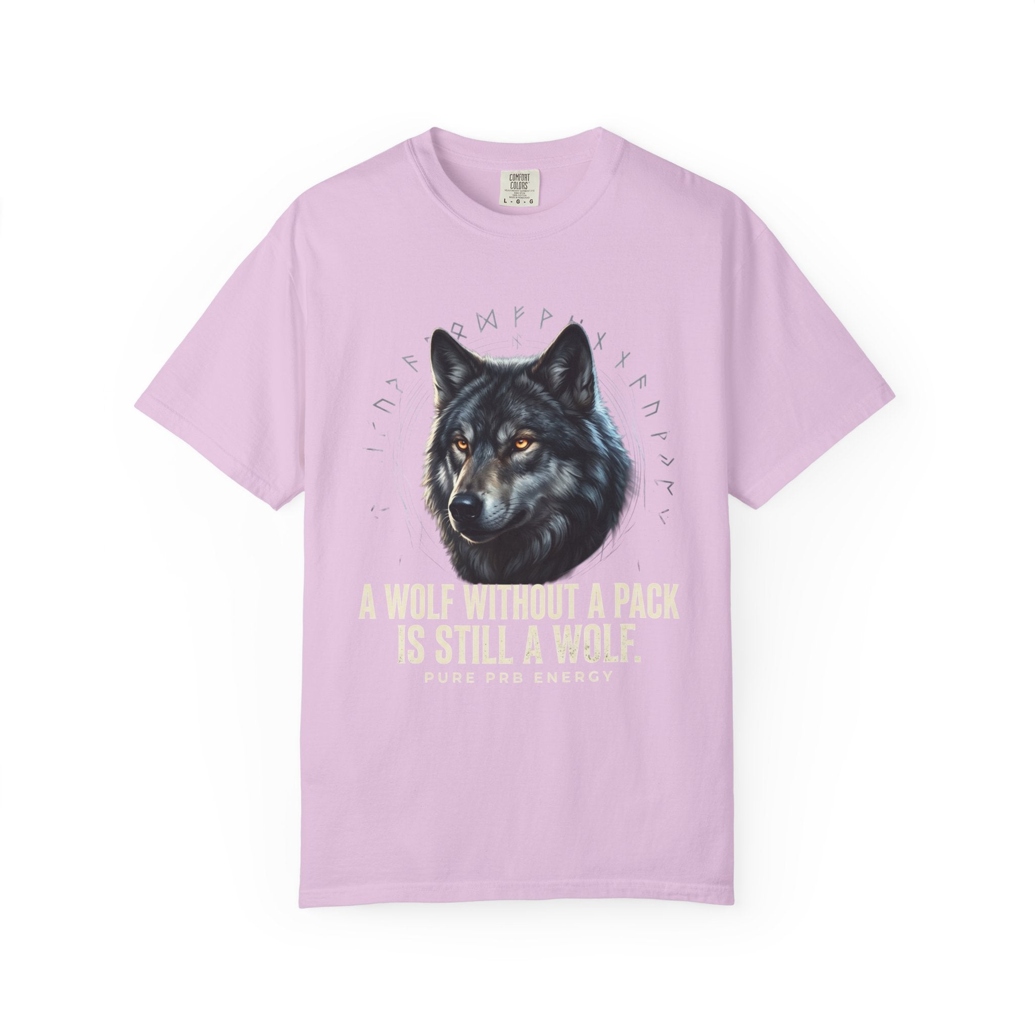 PRB Wolf Graphic T-Shirt — "A Wolf Without a Pack Is Still a Wolf" Inspirational Tee by Printify