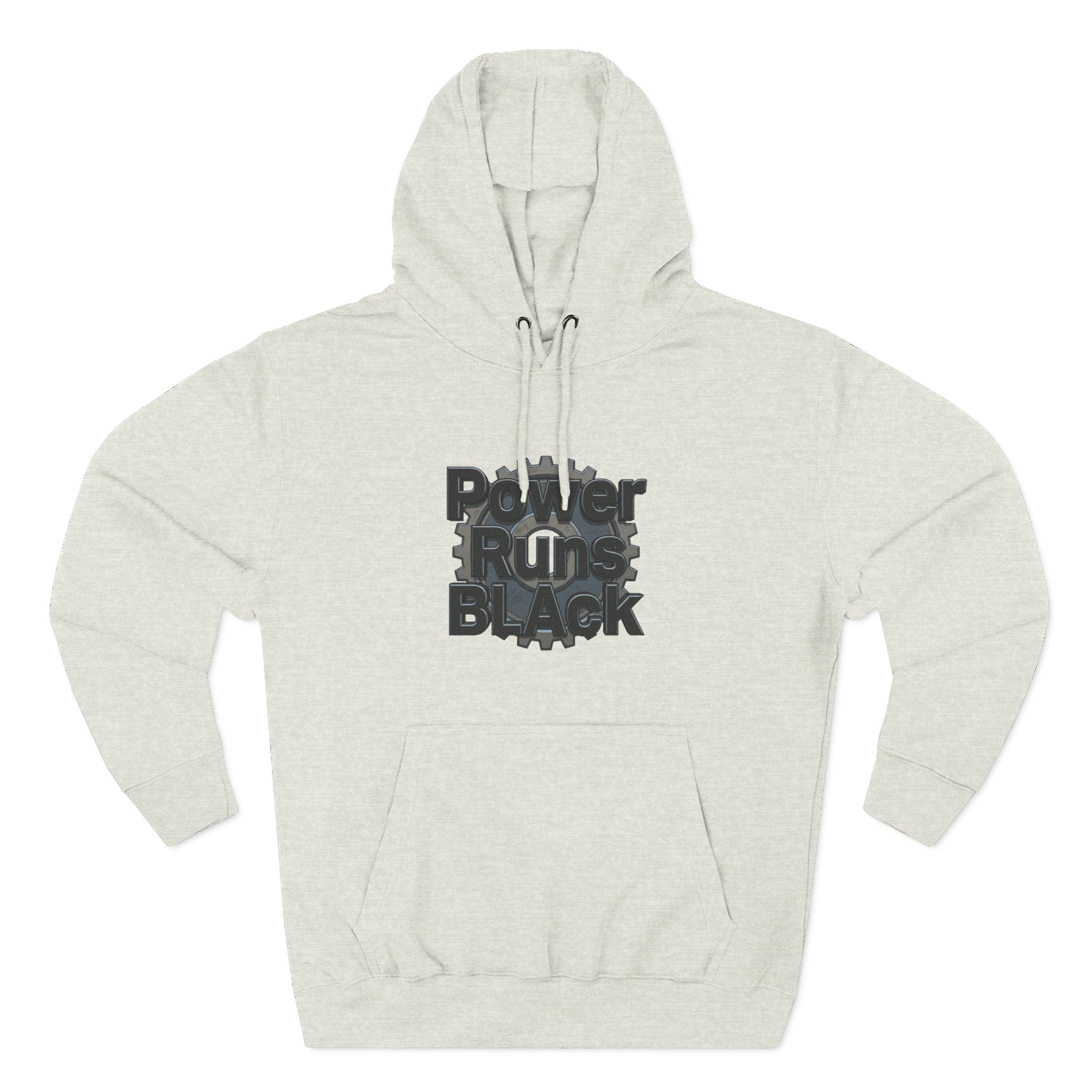 PRB Built of Power Graphic Hoodie — ‘Power Runs Black’ Industrial Mech Design by Power Runs Black