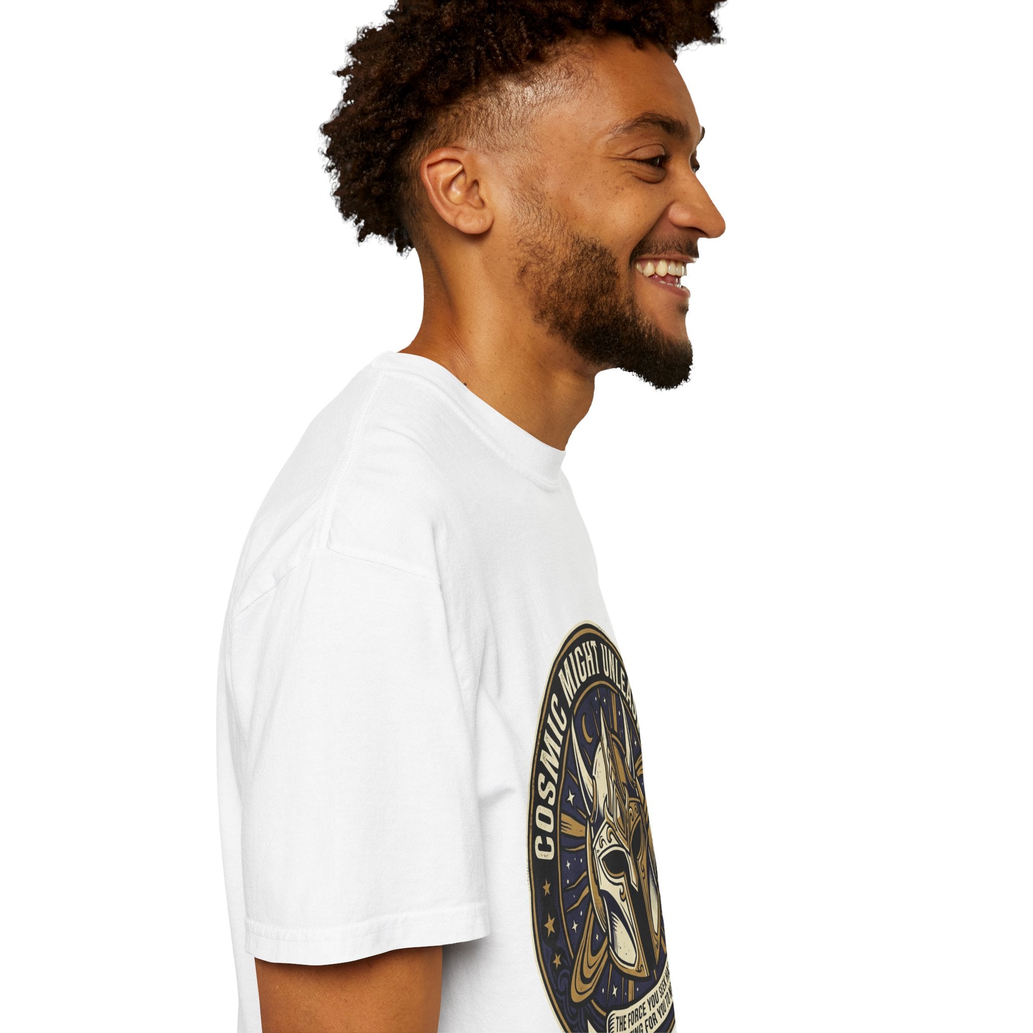 PRB Starforged Flex Cosmic Might Unleashed T-Shirt — Mythic Helmet Graphic Tee by Power Runs Black