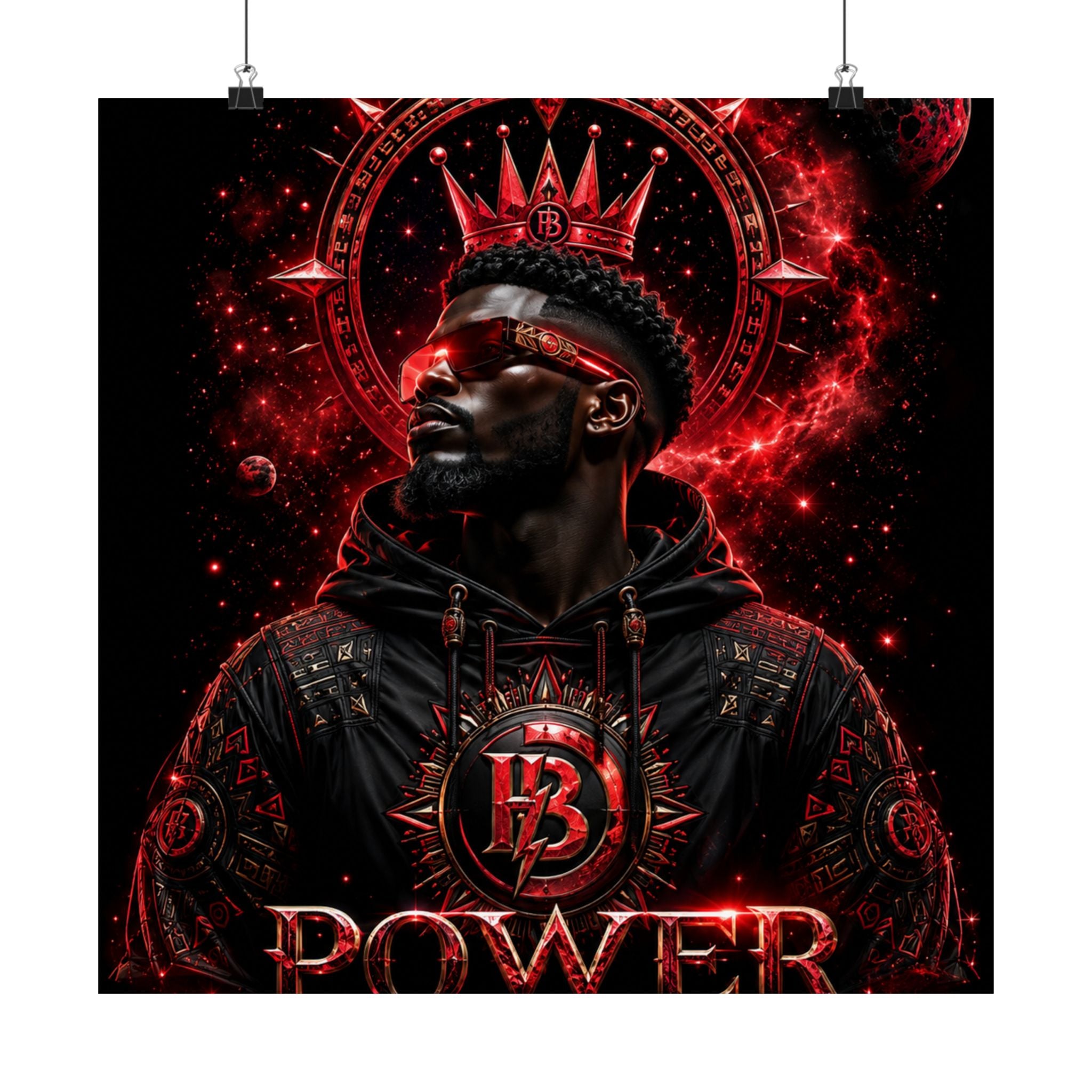Power Runs Black Matte Poster — Afrocentric King Portrait (Vertical) by Power Runs Black