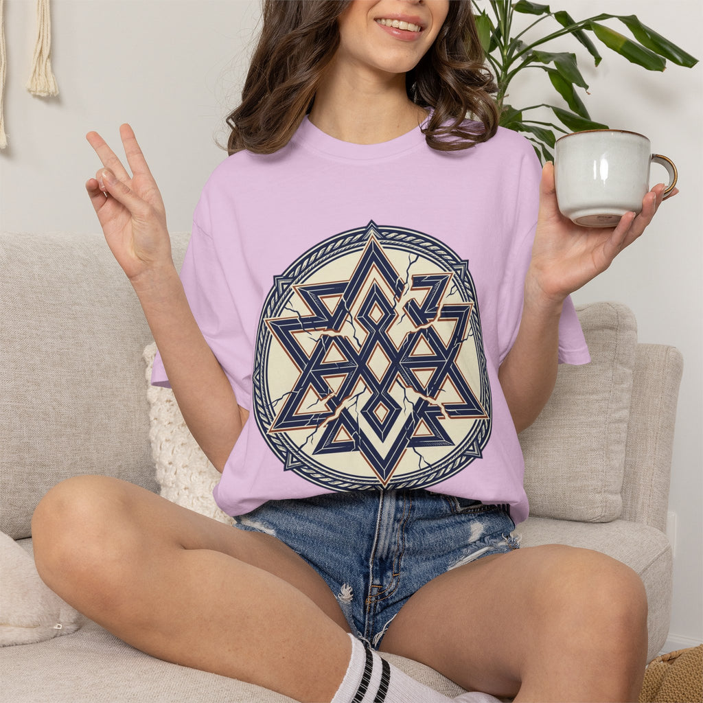 Power Runs Black PRB Geometric Star Mandala T-Shirt — "Control Fractures the Flow" Graphic Tee by Power Runs Black