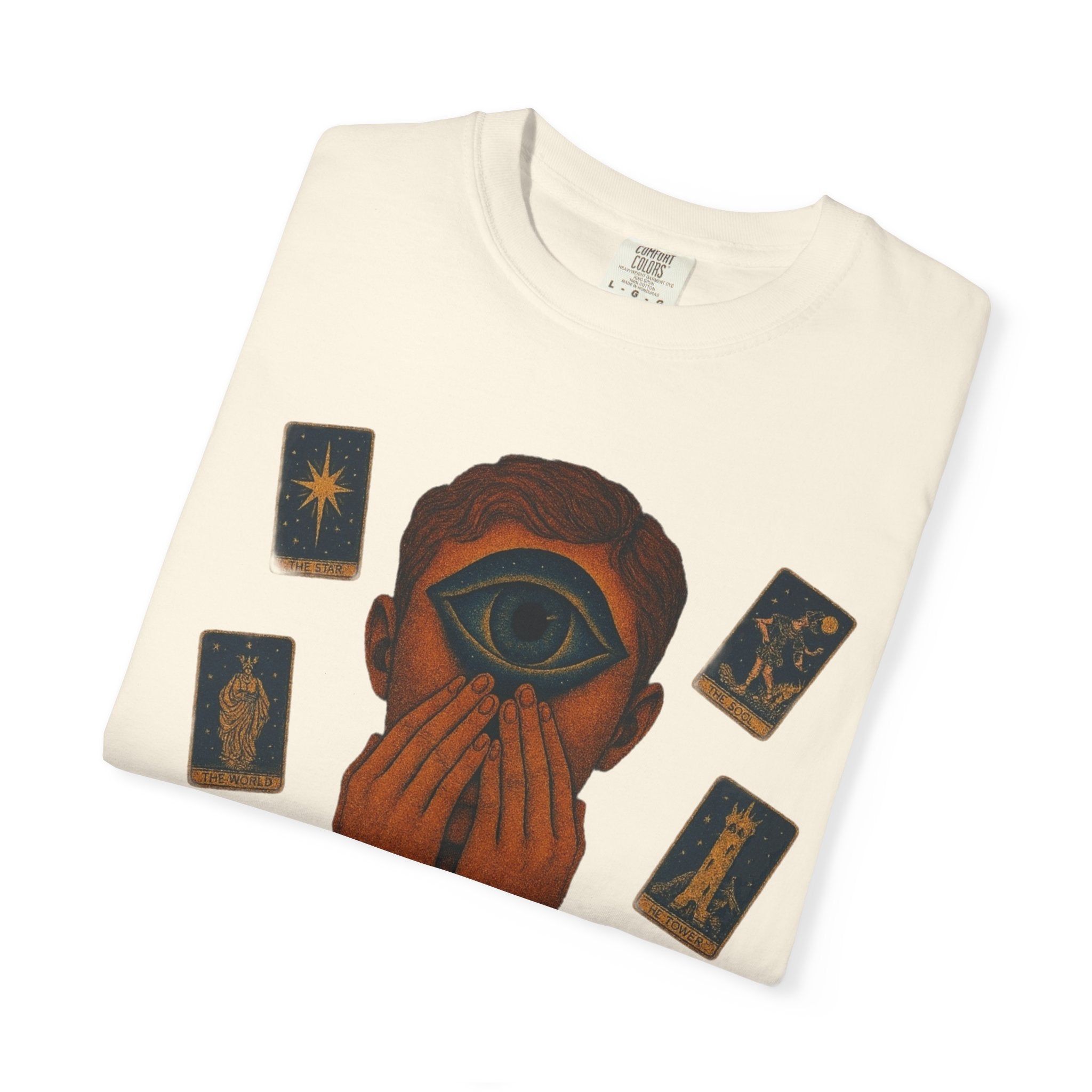 PRB Third Eye Tarot Illustration T-shirt | Occult Mystic Artwork by Power Runs Black