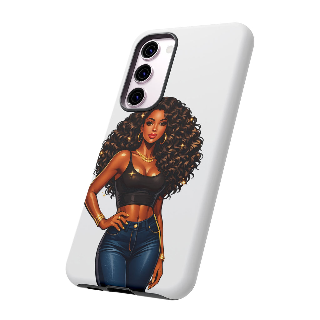 Pretty Rich Bitch by PRB Curly Hair Phone Case by Power Runs Black