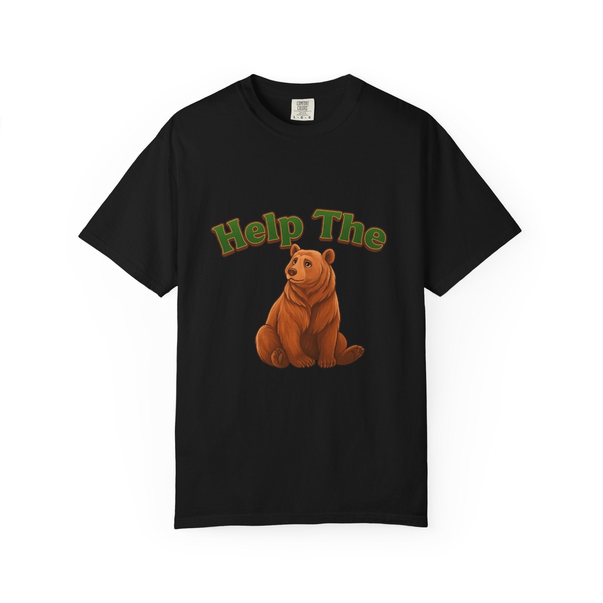 Power Runs Black PRB Help The Bear T-shirt | Cute Sitting Bear Illustration by Power Runs Black
