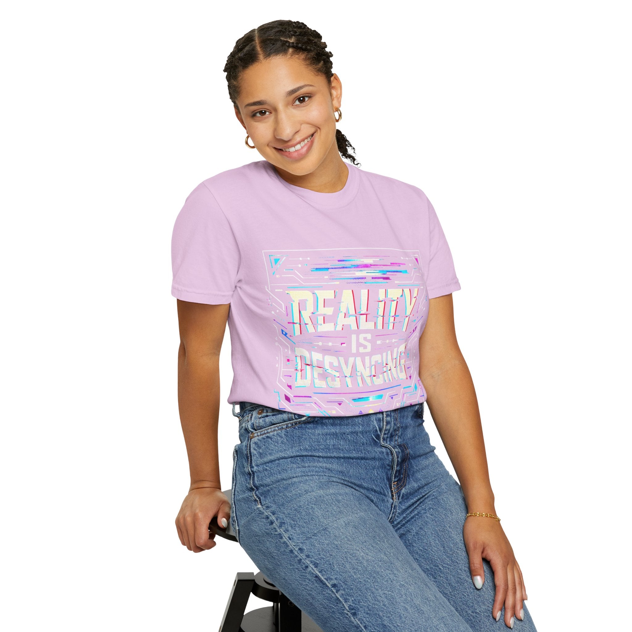Power Runs Black PRB Glitchy Pastel "Reality Is Desyncing" T-Shirt by Power Runs Black