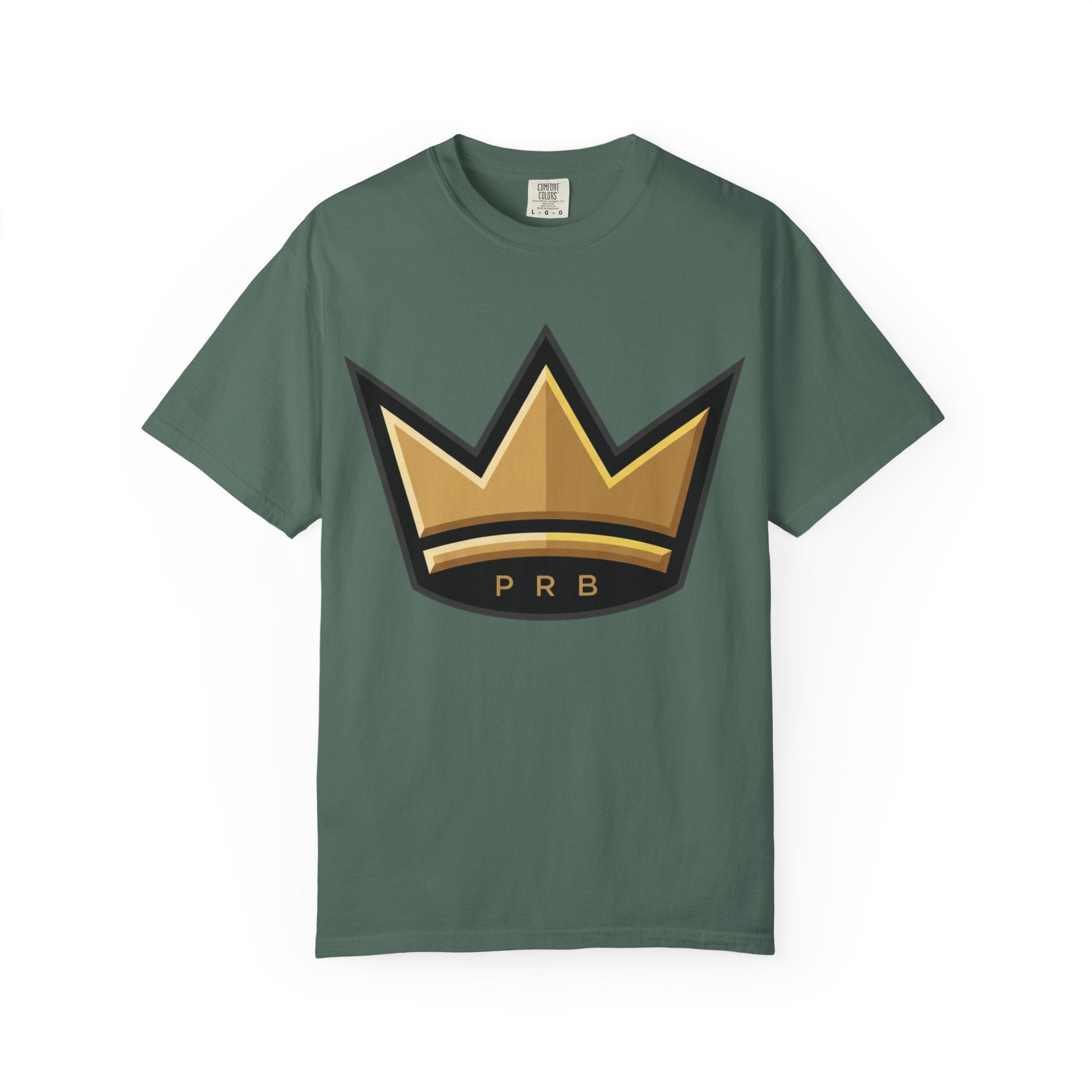 PRB Crown & Cosmos Graphic T-Shirt | Gold Royal Crest & Celestial Back by Printify