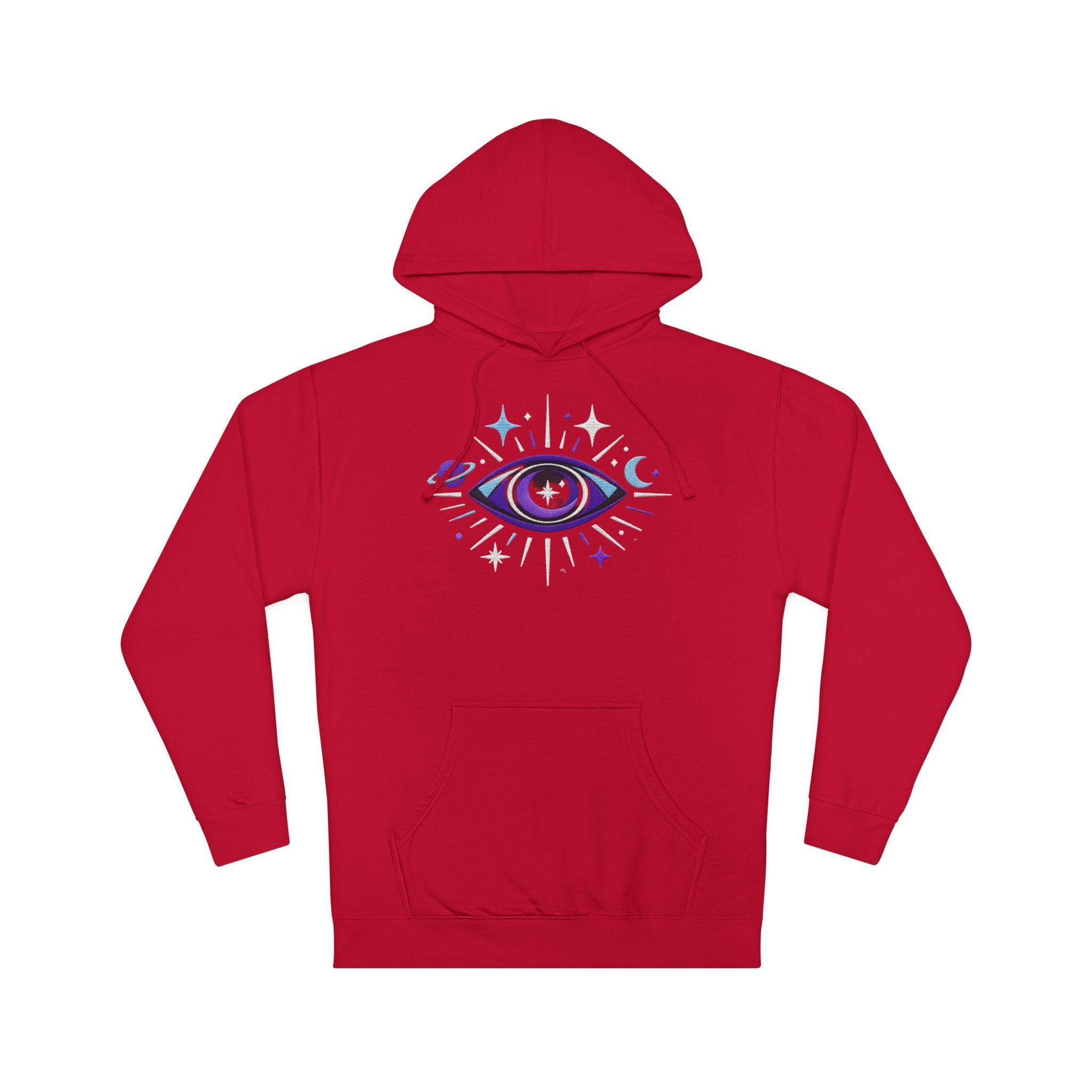 PRB Mystic Purple All-Seeing Eye Hoodie | Celestial Stars Moon by Power Runs Black