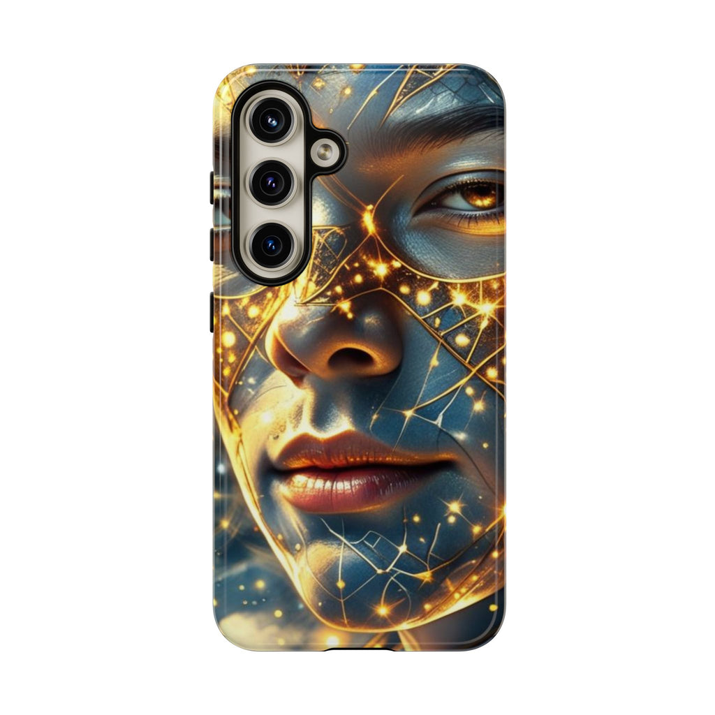 PRB Galactic Portrait Tough Case | Cosmic Face Phone Case, Starry Nebula Design by Power Runs Black