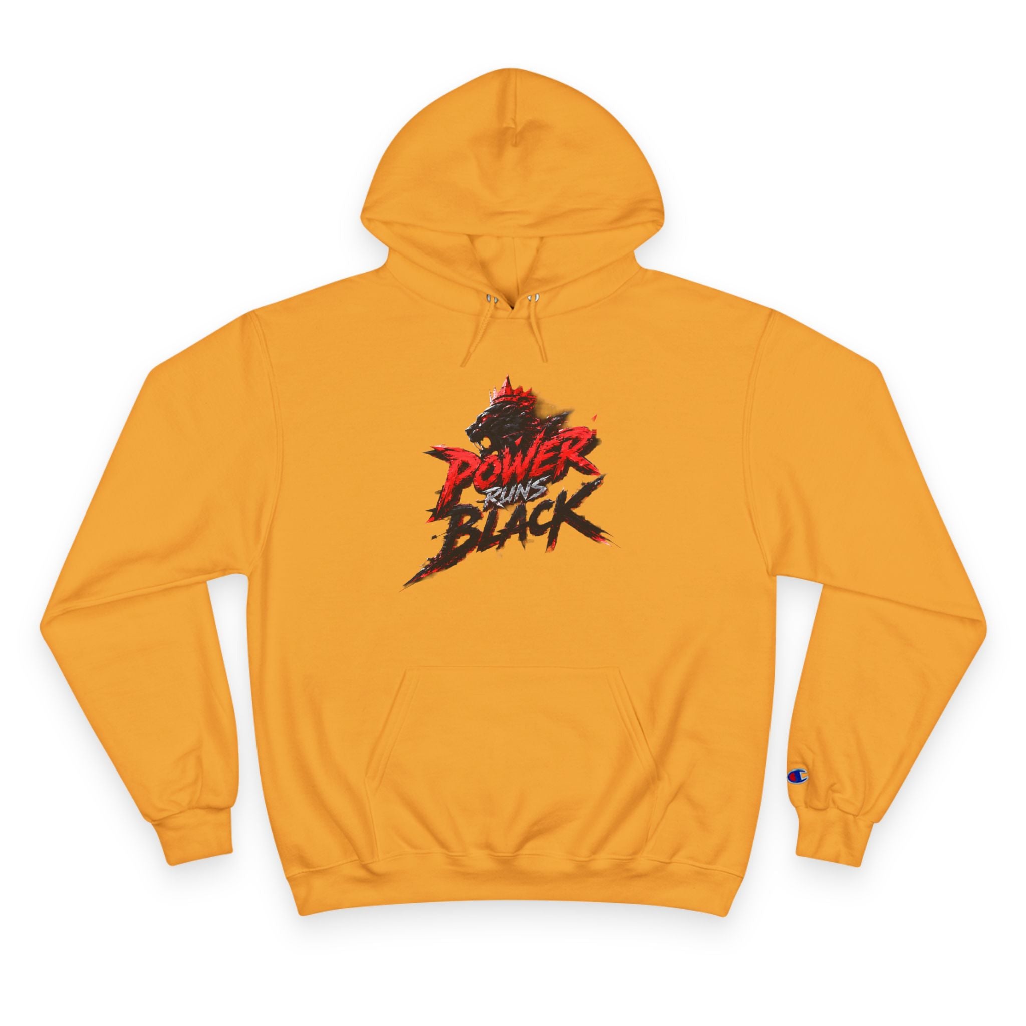 Power Runs Black logo hoodie | Flame crest design by Power Runs Black