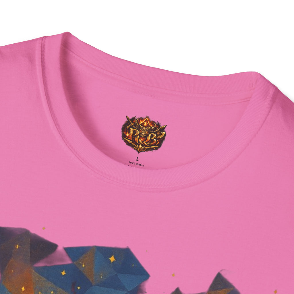 PRB Flame Silhouette Warrior T-Shirt | Fiery Geometric Backdrop by Power Runs Black