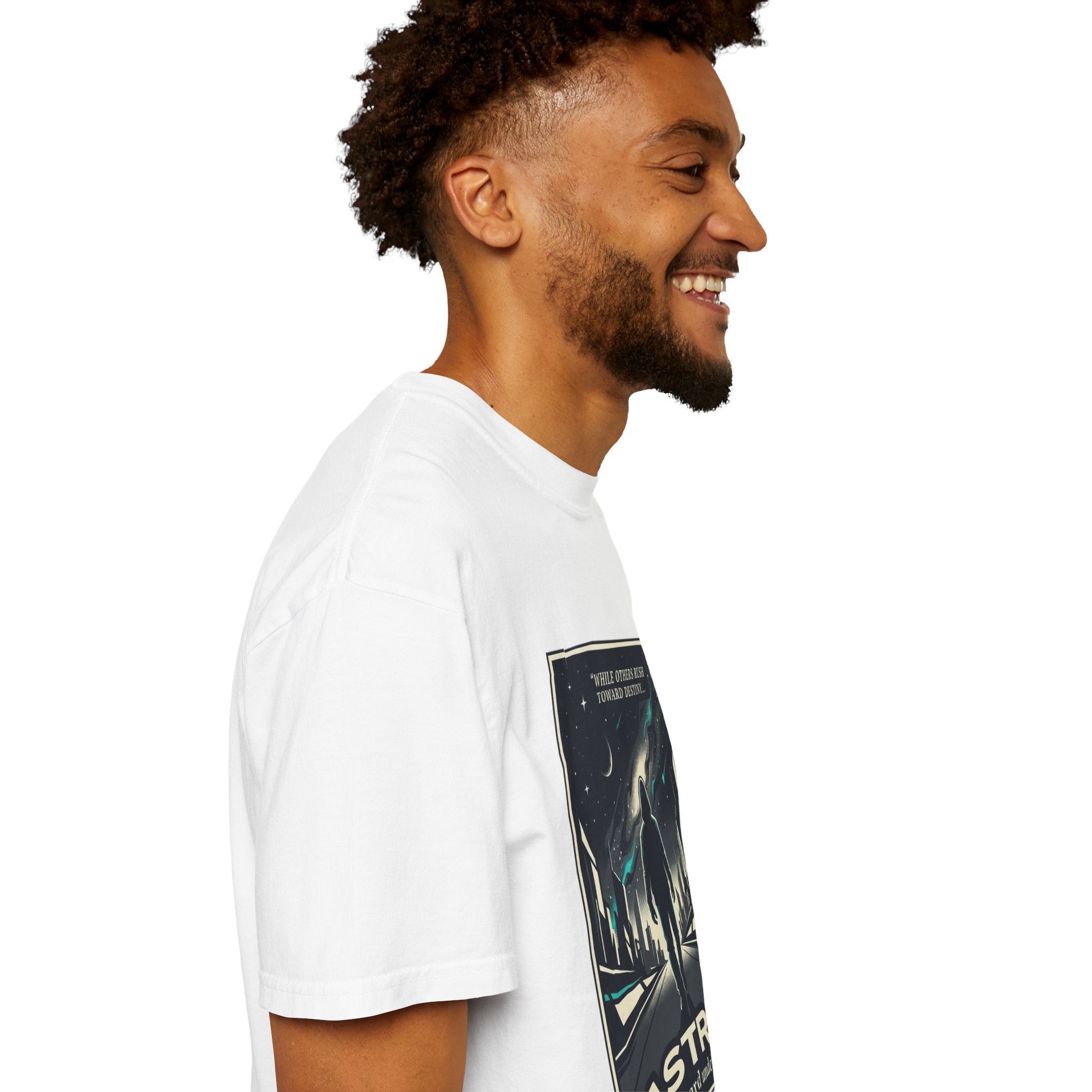 Power Runs Black Astra Sci‑Fi Graphic T-Shirt — "I walk toward understanding" Poster Design by Power Runs Black