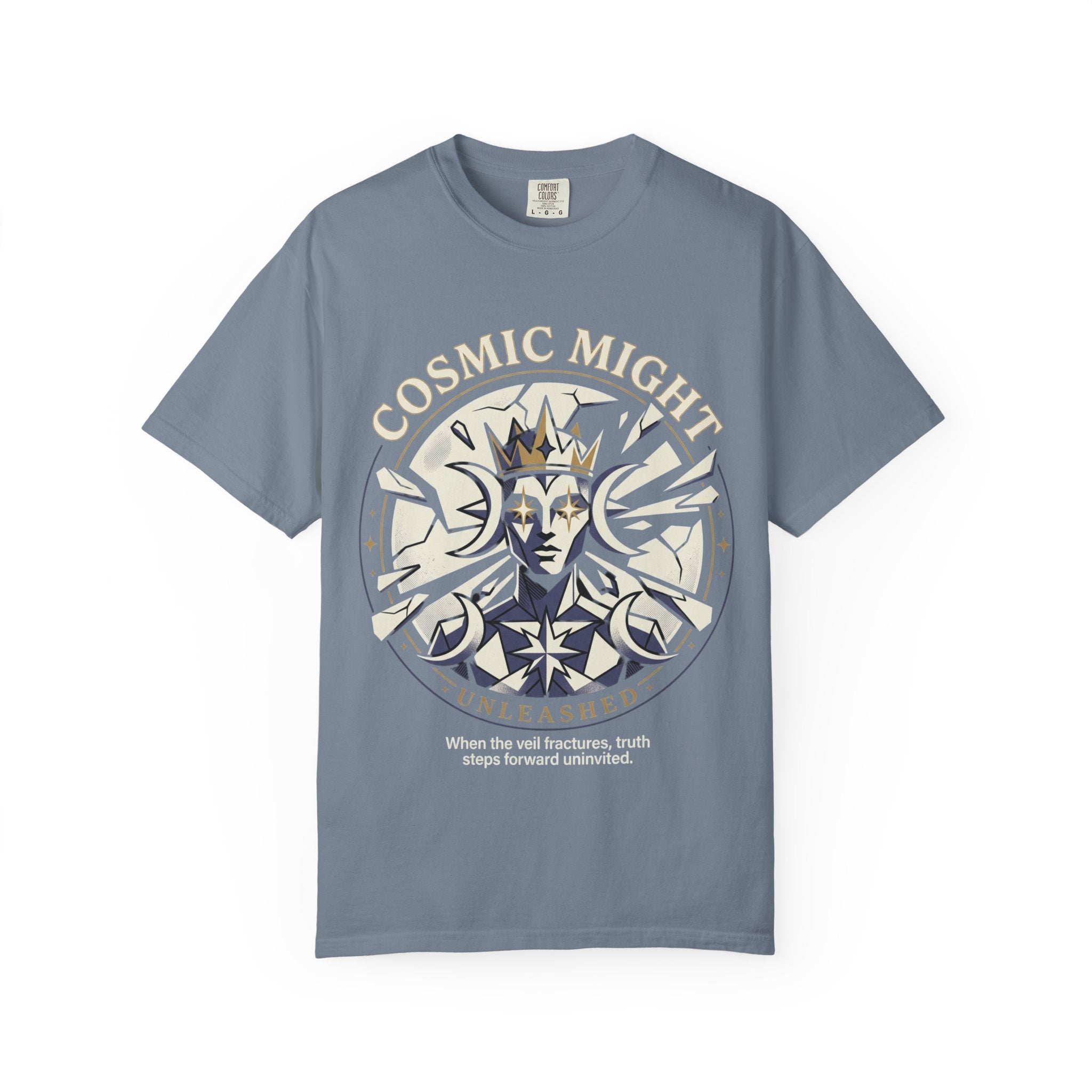 PRB Starforged Flex Cosmic Might Unleashed Graphic T-Shirt — 'Cosmic Might Unleashed' Vintage Astro King Tee by Power Runs Black